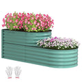 Two Tier Galvanized Steel Raised Garden Bed Space Saving Planter - soilcommander