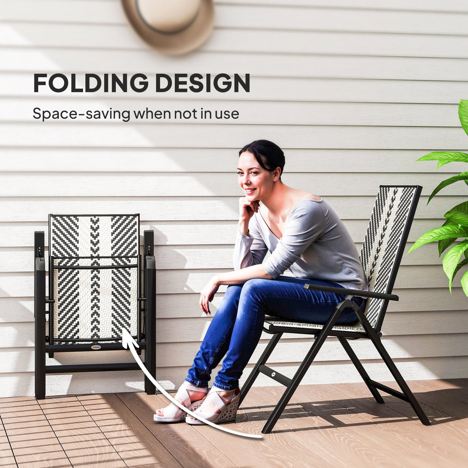 UK Black Rattan Reclining Garden Chair - 5 Position - soilcommander