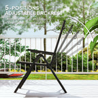 UK Black Rattan Reclining Garden Chair - 5 Position - soilcommander