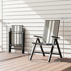UK Black Rattan Reclining Garden Chair - 5 Position - soilcommander