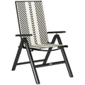 UK Black Rattan Reclining Garden Chair - 5 Position - soilcommander