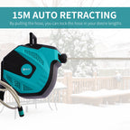 Wall Mounted Hose Reel: 15m Auto Rewind Garden Hose - soilcommander