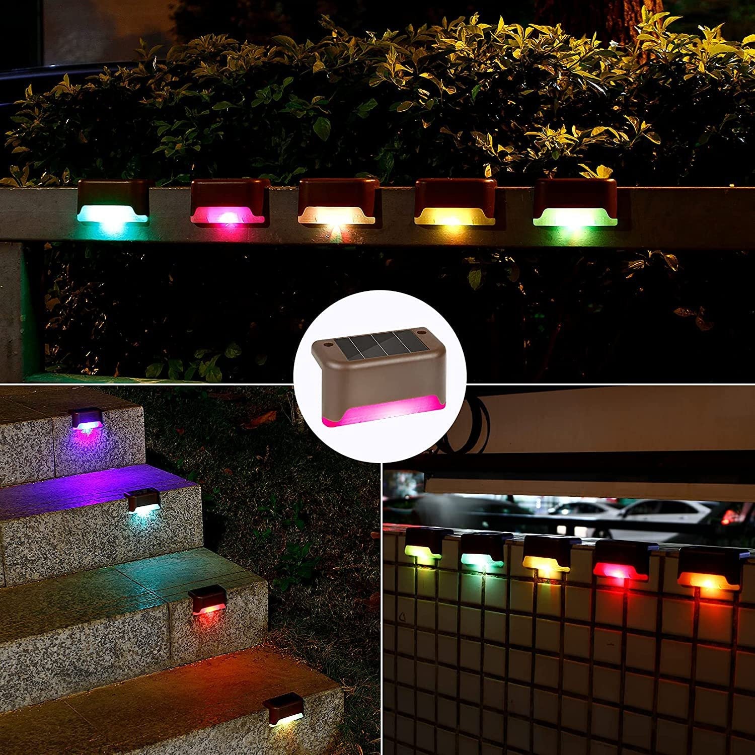 Waterproof Solar LED Step Lights | Auto Dusk - to - Dawn Outdoor Stair Lighting - soilcommander