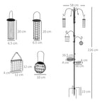 Wild Bird Feeding Station UK - 6 Hooks & 4 Feeders SoilCommander - soilcommander