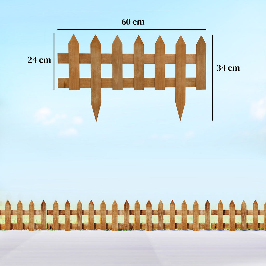 Wooden Garden Border Fence - 12 Pack Picket Edging - soilcommander