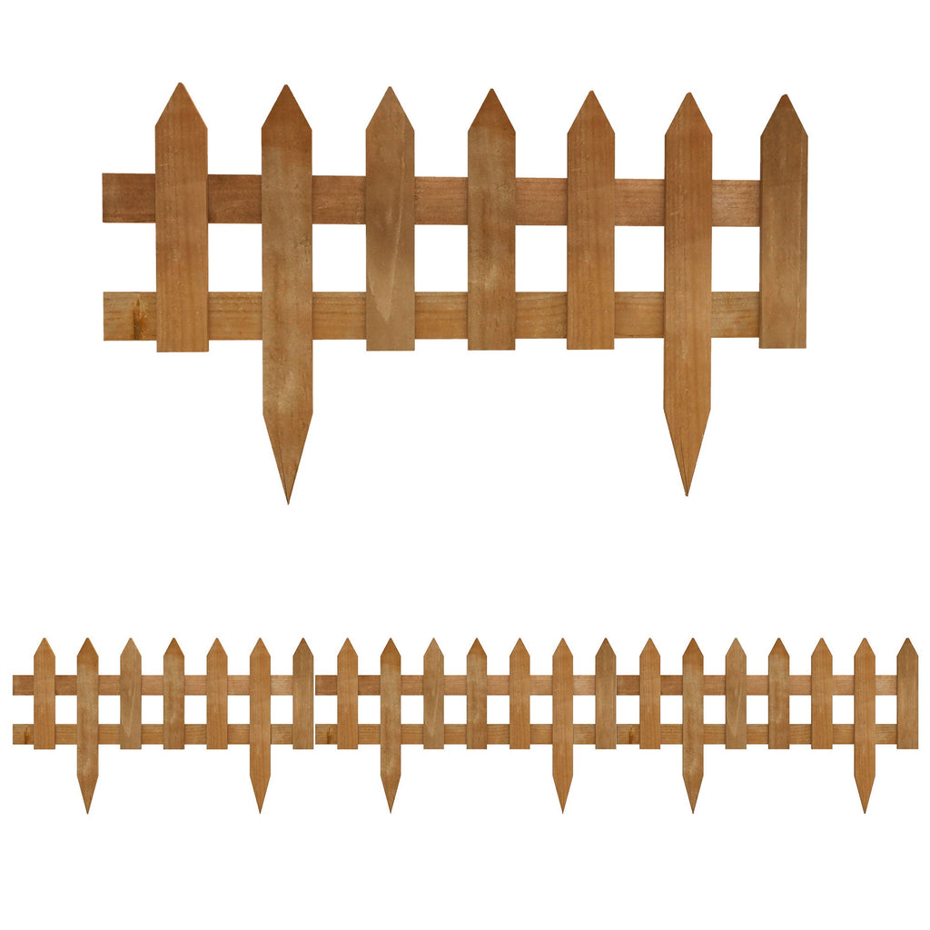 Wooden Garden Border Fence - 12 Pack Picket Edging - soilcommander