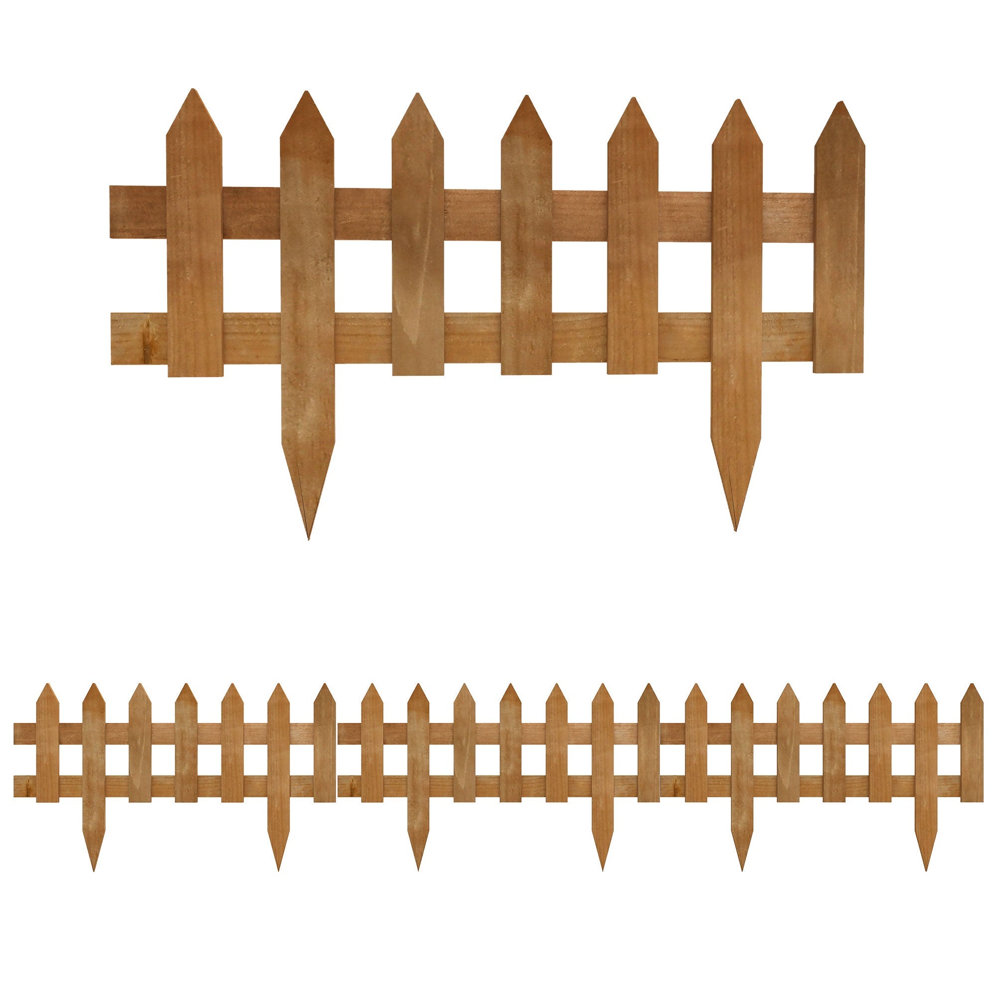 Wooden Garden Border Fence - 12 Pack Picket Edging - soilcommander