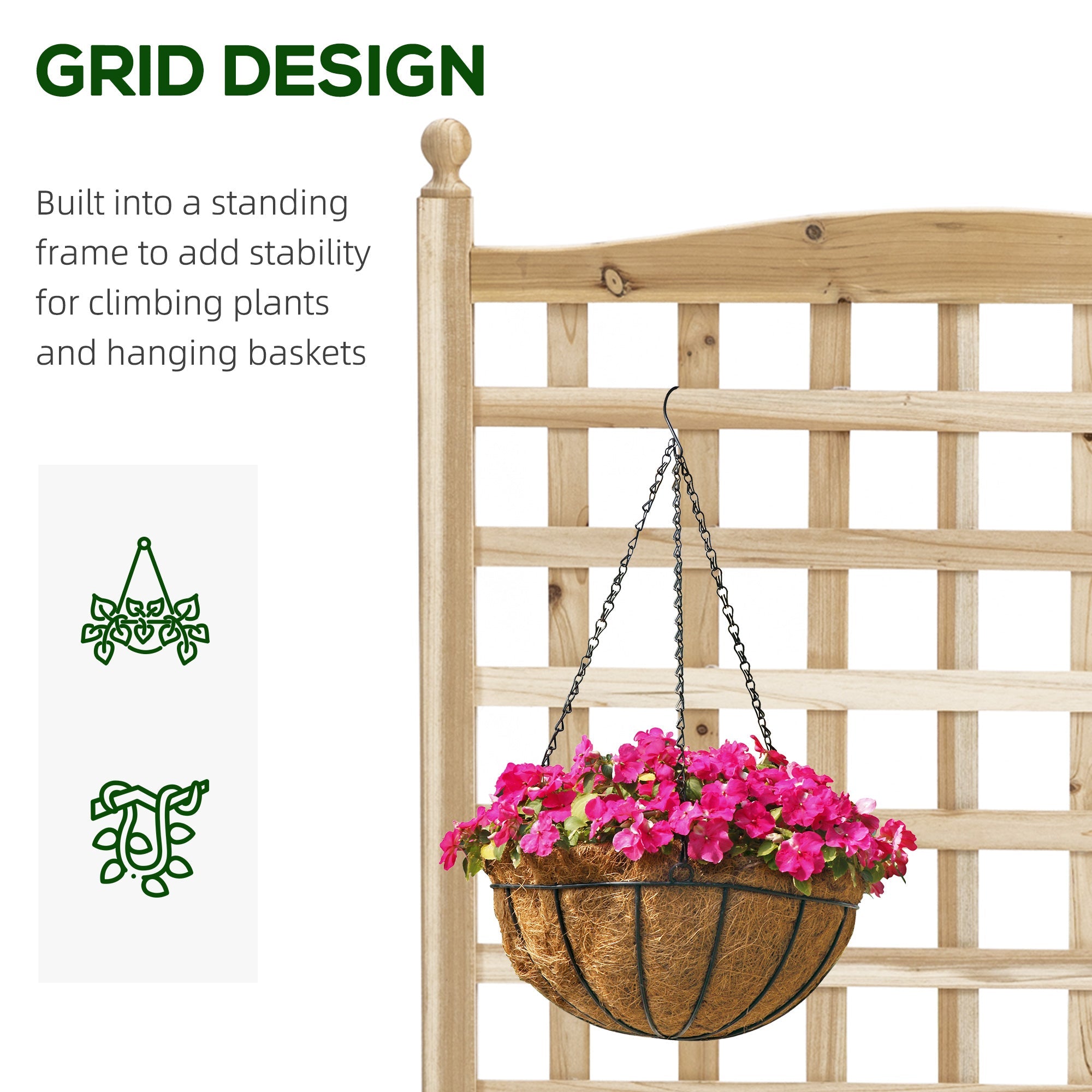 Wooden Planter Box with Trellis – Raised Garden Bed for Climbers - soilcommander