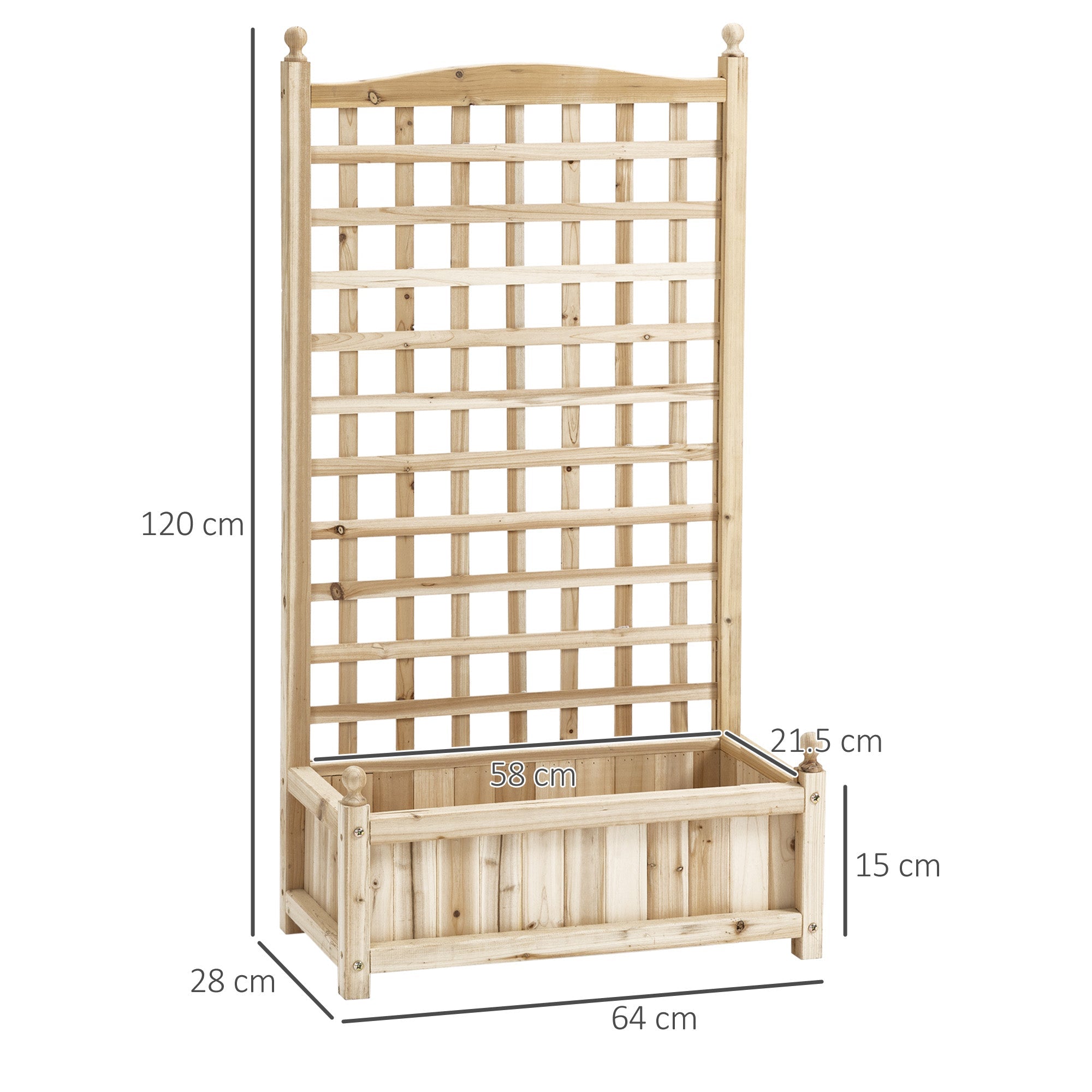 Wooden Planter Box with Trellis – Raised Garden Bed for Climbers - soilcommander