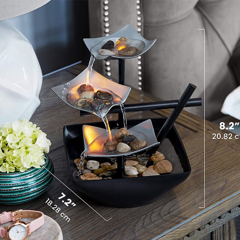Zen LED Desktop Water Fountain — Relaxing Indoor Tabletop Decor - soilcommander