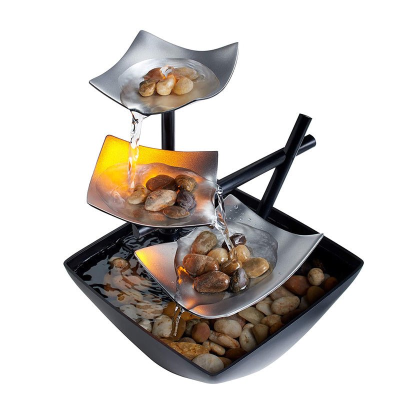 Zen LED Desktop Water Fountain — Relaxing Indoor Tabletop Decor - soilcommander